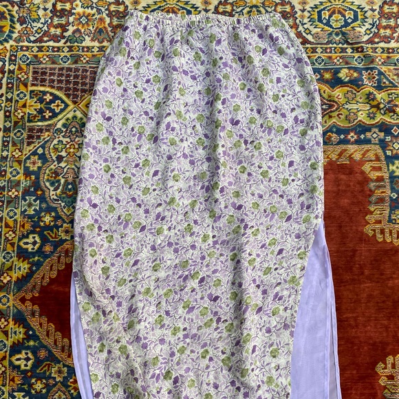 Vintage Y2K maxi skirt double slit maxi floral flower purple cottagecore skirt - Picture 6 of 6